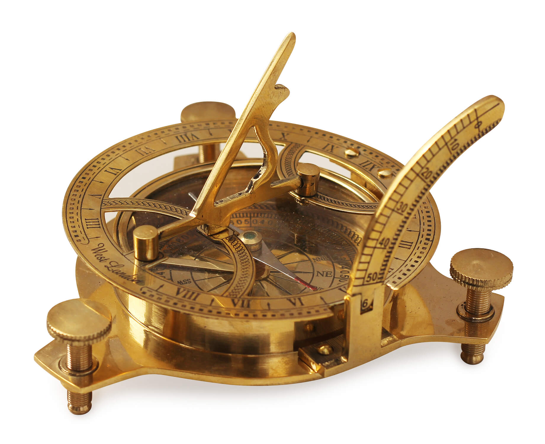 ArtistryBazaar - 4.5-inch West London Brass Sundial Compass - Handmade Nautical Antique Maritime Vintage Reproduction Item, Rustic Décor & Collectible Item